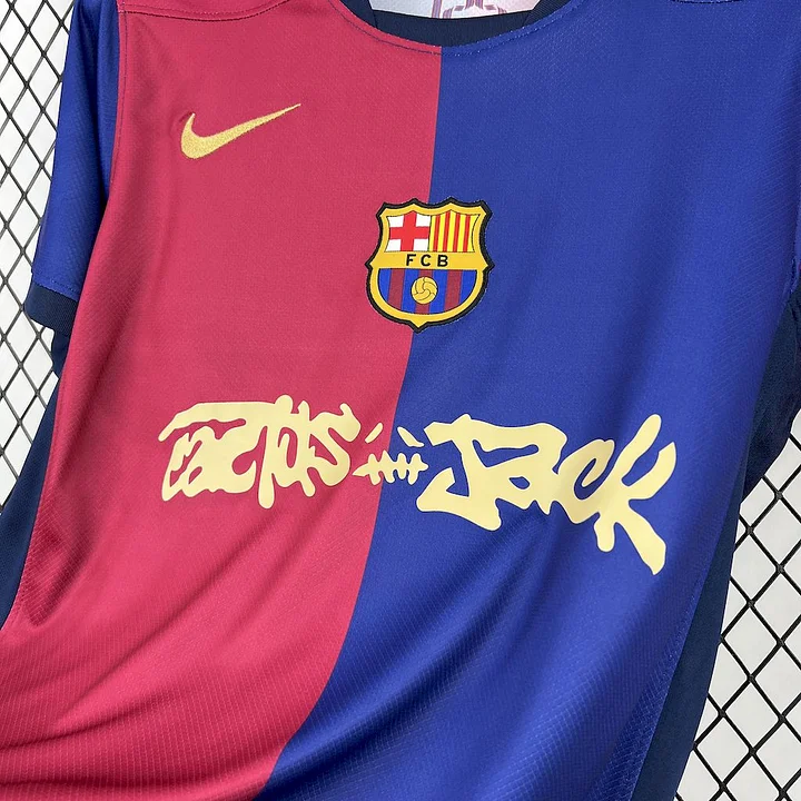FC BARCELONE MAILLOT FOOT DOMICILE 2024/2025 TRAVIS SCOTT CACTUS JACK - Image 3