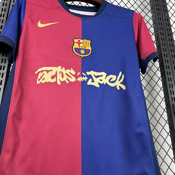 FC BARCELONE MAILLOT FOOT DOMICILE 2024/2025 TRAVIS SCOTT CACTUS JACK - Image 4