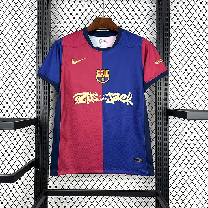 FC BARCELONE MAILLOT FOOT DOMICILE 2024/2025 TRAVIS SCOTT CACTUS JACK - Image 5