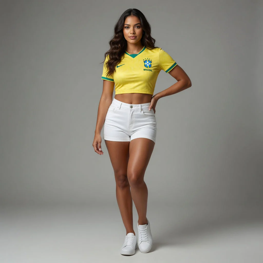MAILLOT BRÉSIL CROP TOP FEMME DOMICILE 2026/2027